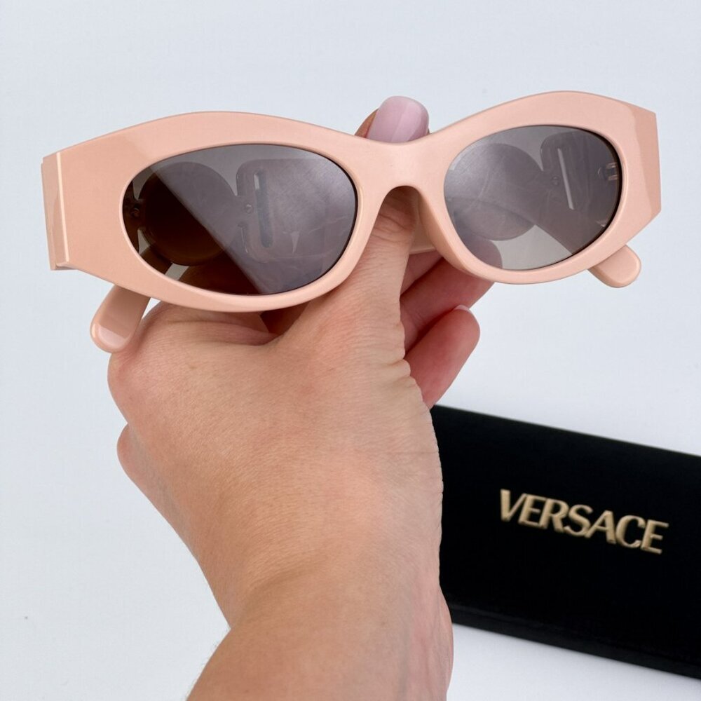 Versace VE4480U 54946I BRAND NEW Sunglasses Nude Brown Grey Mirror Unisex